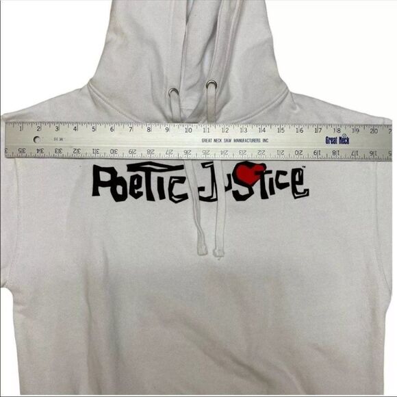 Tupac Poetic Justice Men’s Hoodie White Graphic Logo Sweatshirt Hip Hop NEW - Picture 4 of 8